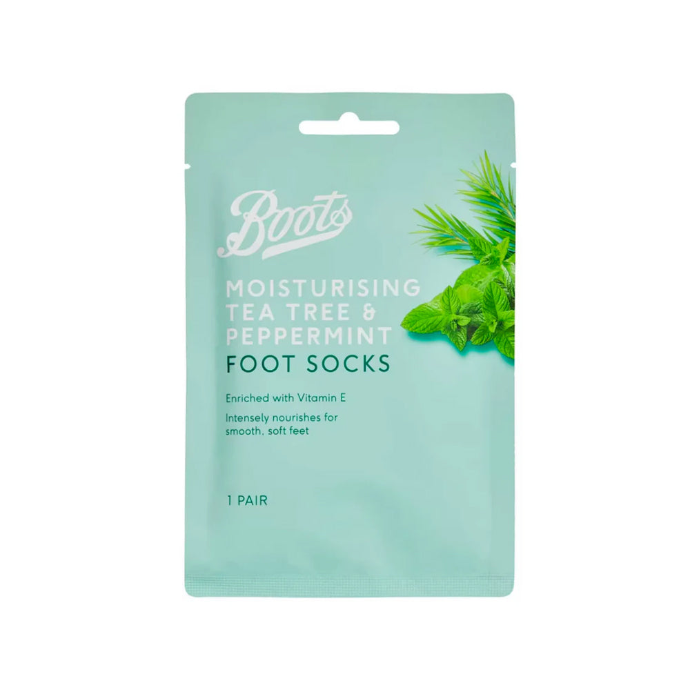 Boots Tea Tree & Peppermint Moisturising Foot Socks 1 Pair – Springs