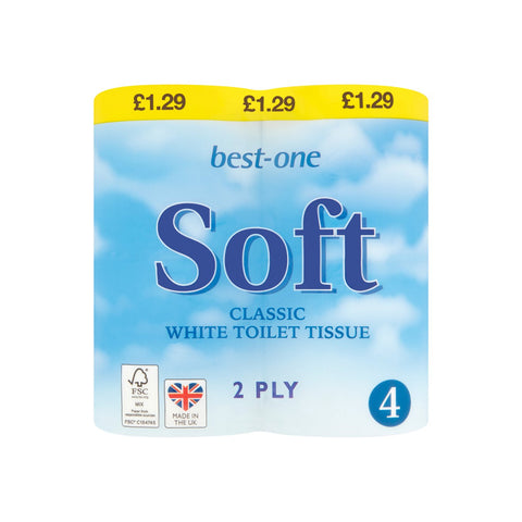 Best-One Soft Classic Whie Toilet Tissue 2Ply 4s