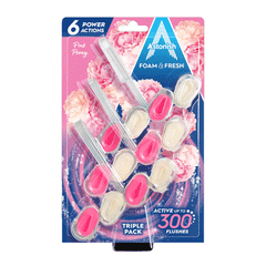Astonish Foam & Fresh Pink Peony Toilet Block 3x48g