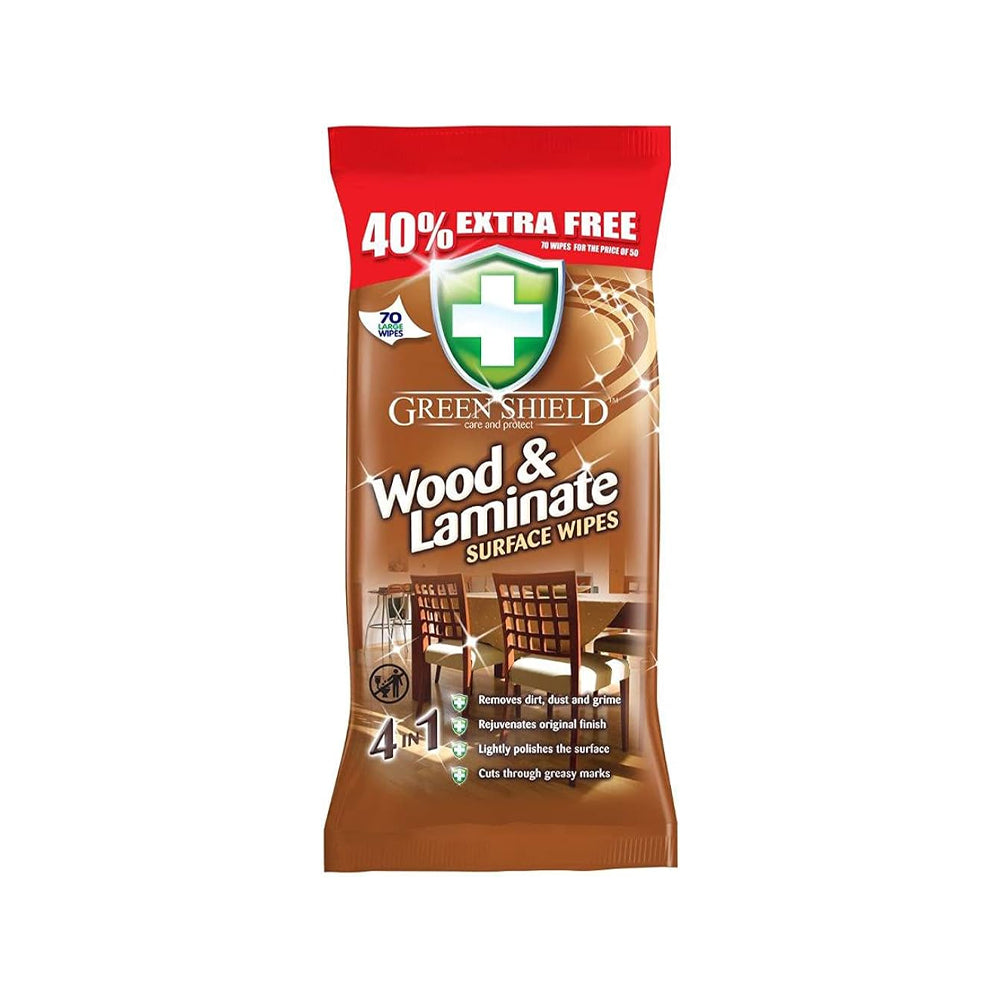 Green Shield Wood & Laminate Surface Wipes 70s