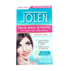 Jolen Face Wax Strip Sensitive Skin 16s