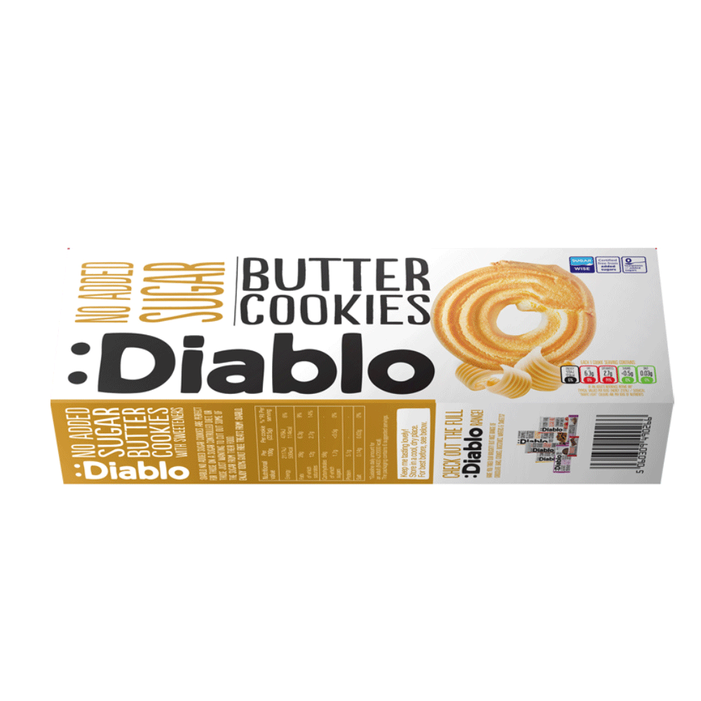Diablo No Added Sugar Butter Cookies 135g