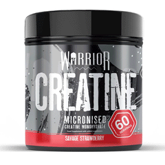 Warrior Micronised Creatine Monohydrate Savage Strawberry 300g 60 Servings