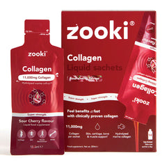 Zooki Super Strength Collagen 11000mg Liquid Sachet Sour Cherry Flavour 14s Box