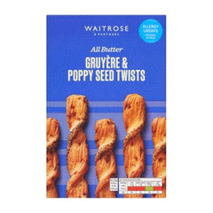 Waitrose All Butter Gruyere & Poppy Seed Twists 125g