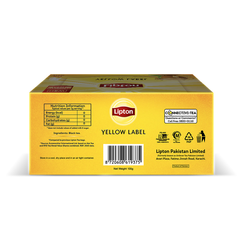 Lipton Yellow Label Black Tea 50 Tea Bags – Springs Stores (Pvt) Ltd