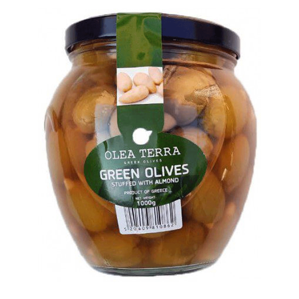Olea Terra Green Olives Stuffed With Almond 1000g