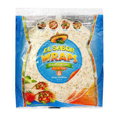 El Sabor Wraps Multigrain Family Time 8s Tortillas 320g