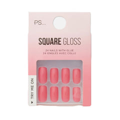 Primark Square Gloss 24s nails pink