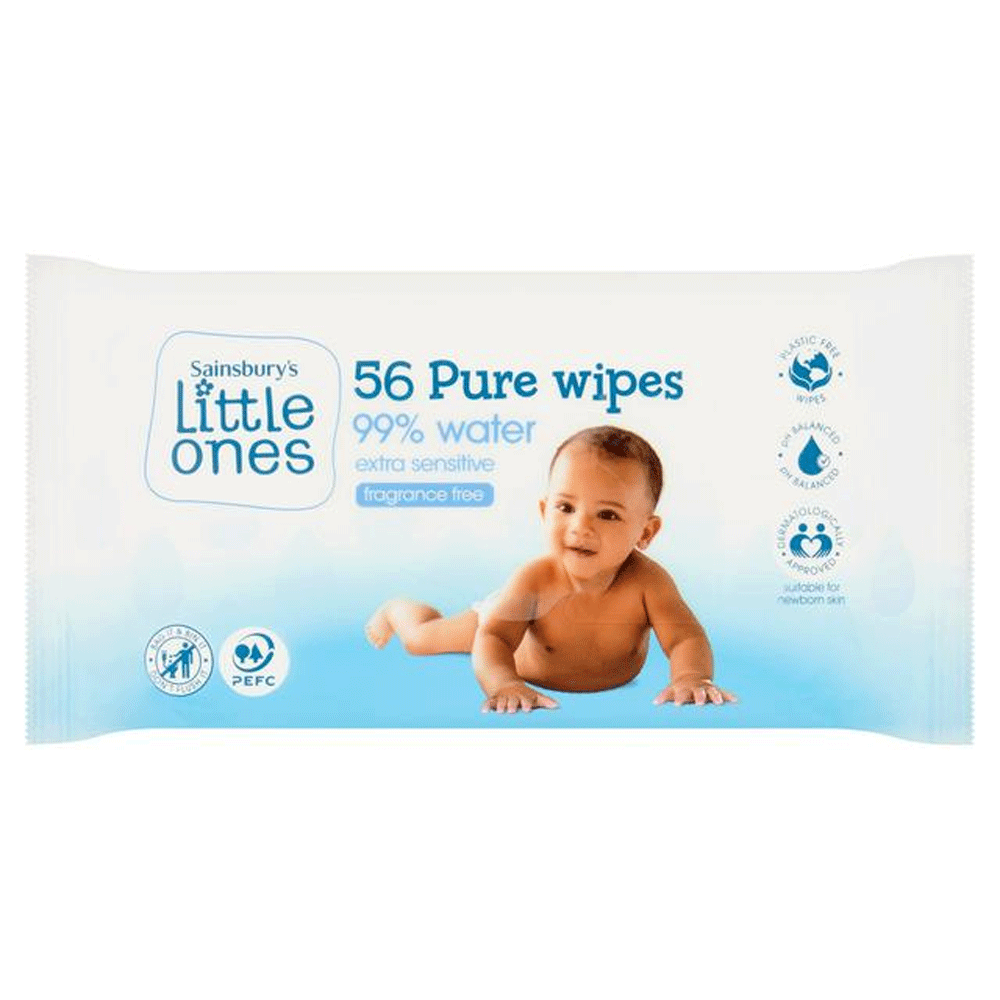 Sainsburys Little Ones Pure Wipes 56