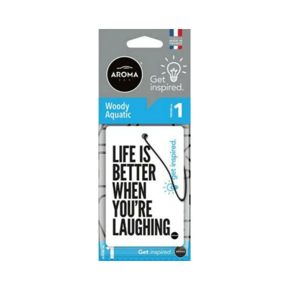 Aroma Car Get Inspired Woody Aquatic Car Freshener Card 1s