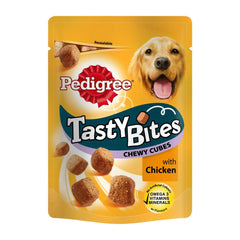 Pedigree Tasty Bites Dog Treats Chewy Cubes With Chicken, 130g