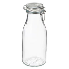 Ikea Korken bottle shape jar with lid clear glass 1 ltr 805.413.63