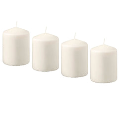 Ikea Hemsjo unscented block candle natural 8cm 4 pack 001.761.17