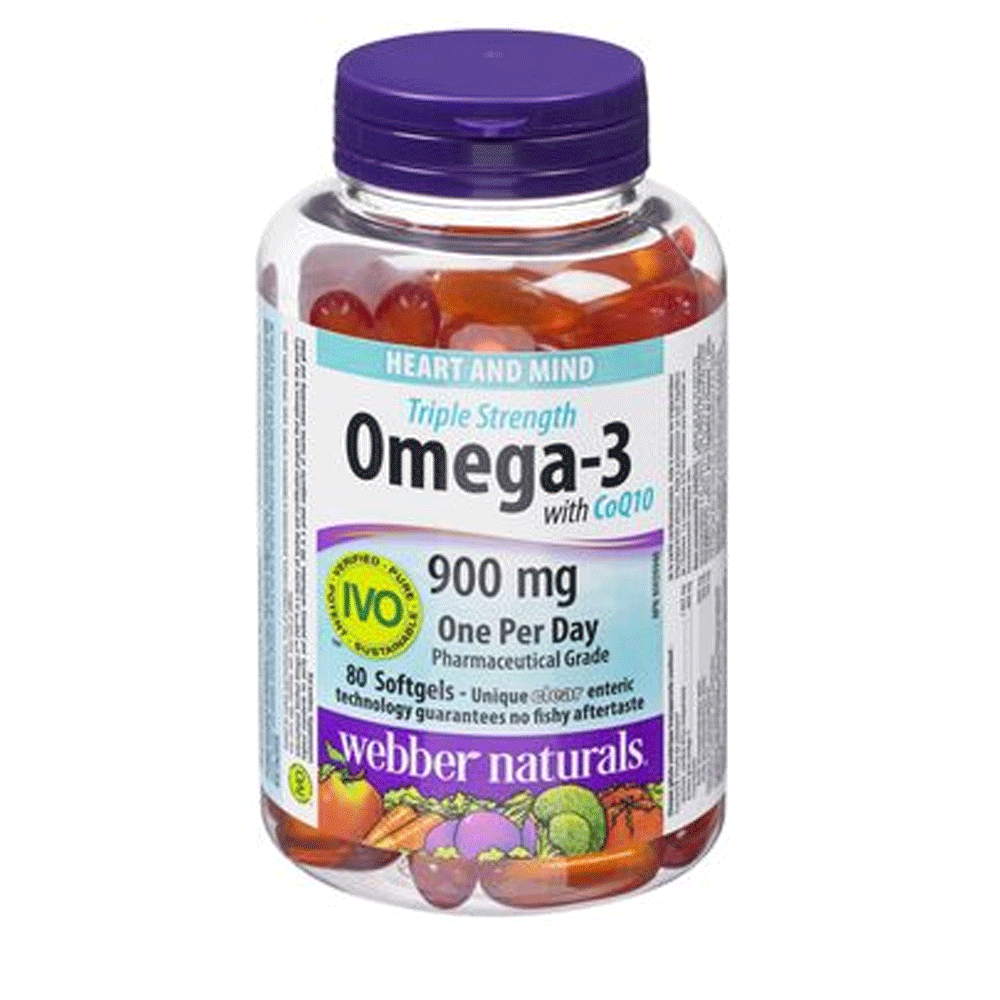Webber Naturals Omega-3 With Coq10 900mg Softgels 80s