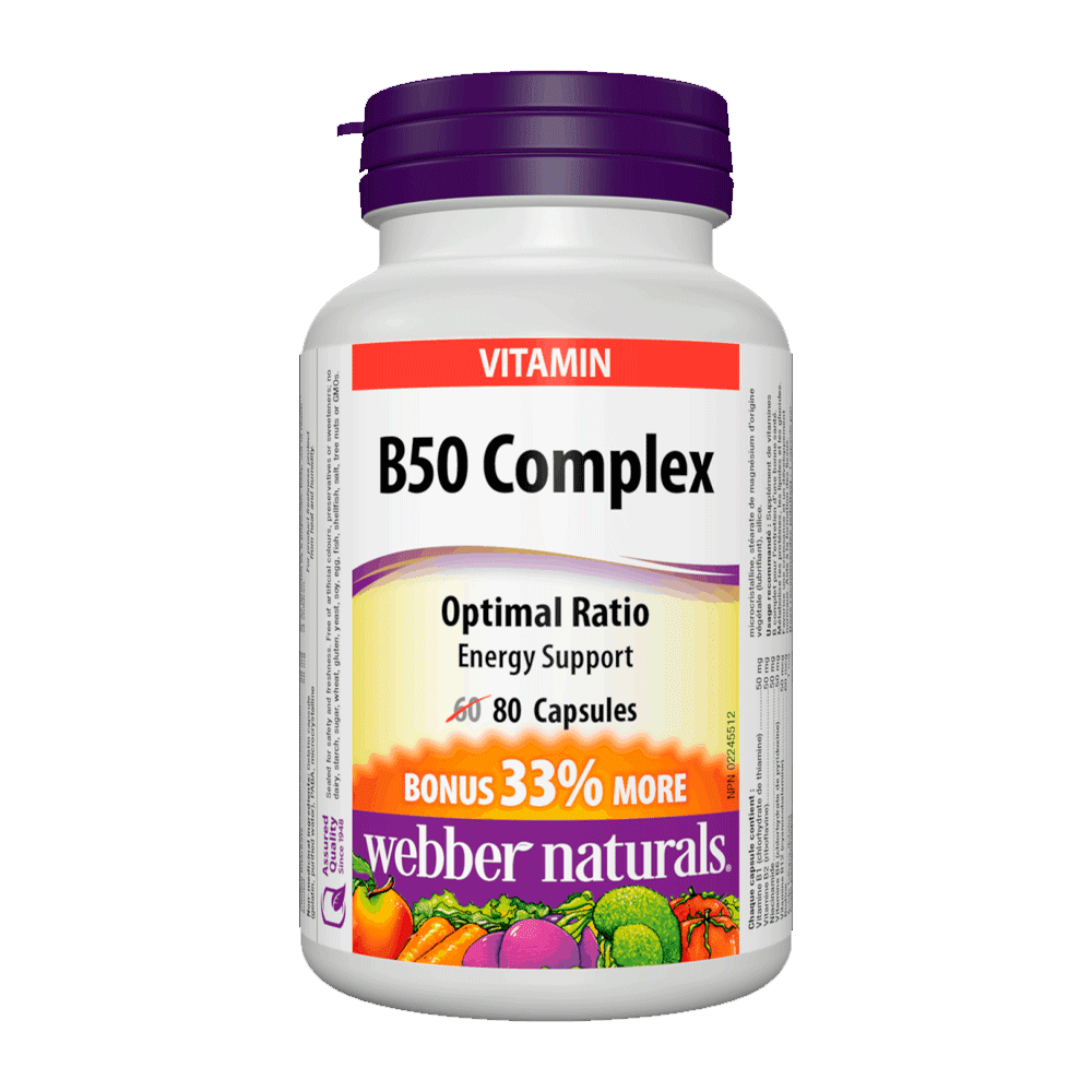 Webber Naturals Vitamin B50 Complex Cap 80s