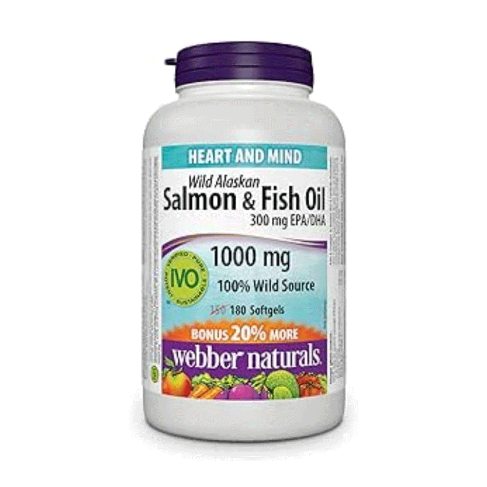 Webber Naturals Wild Alaskan Salmon Oil 1000mg Softgels 180s