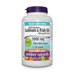 Webber Naturals Wild Alaskan Salmon Oil 1000mg Softgels 180s
