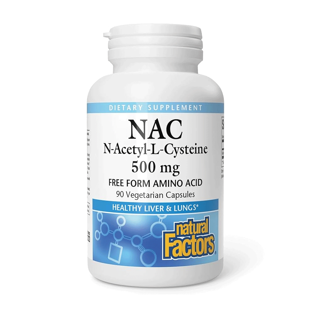 Natural Factors Nac N-Acetyl- L-Cysteine 500mg Veg Cap 90s