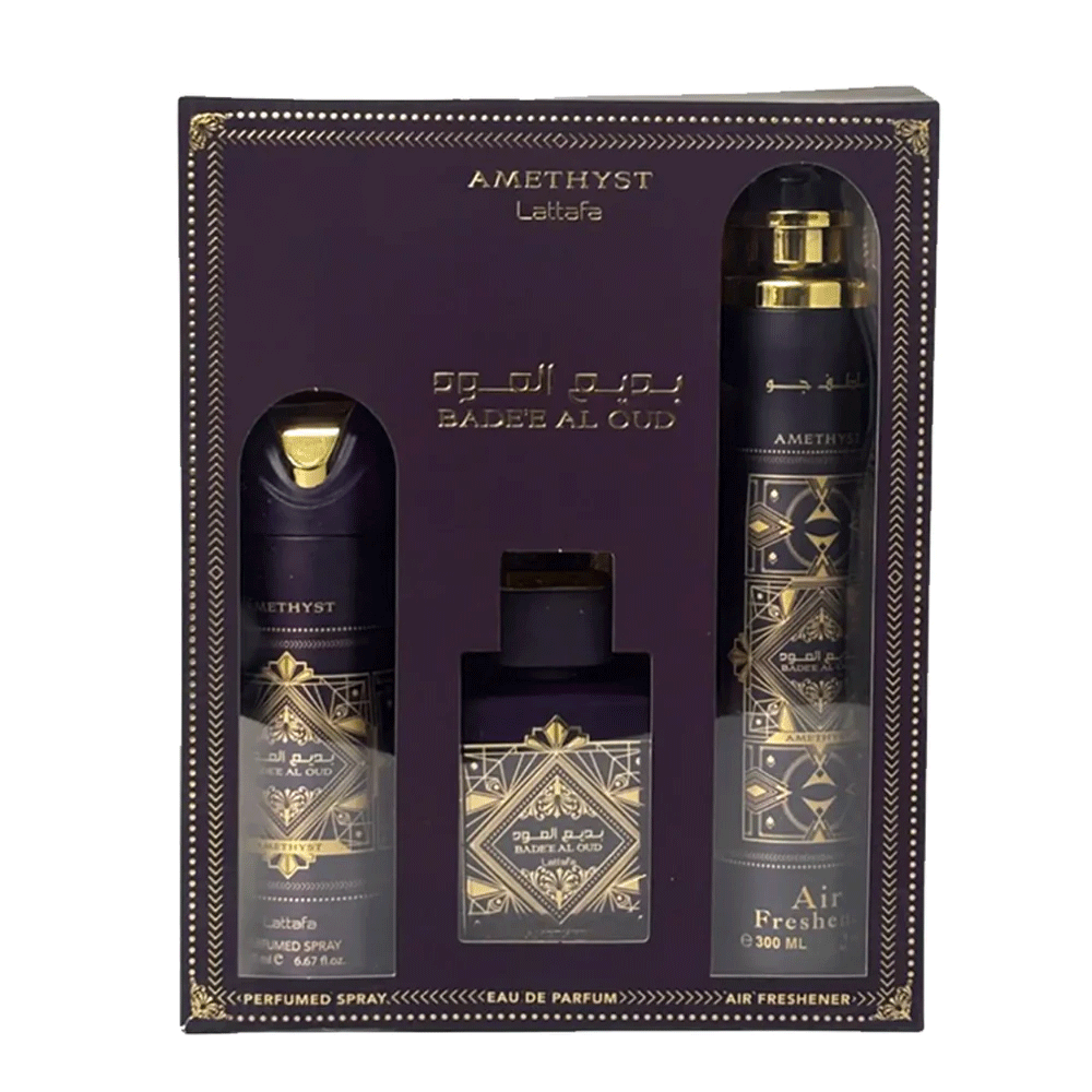 Lattafa Bade'e Al Oud Amethyst Gift Set Fragrances