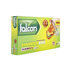 Falcon Zip Lock Sandwich Bags 30s 25x12cm