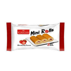 Euro Swiss Roll Mini Strawberry 3s