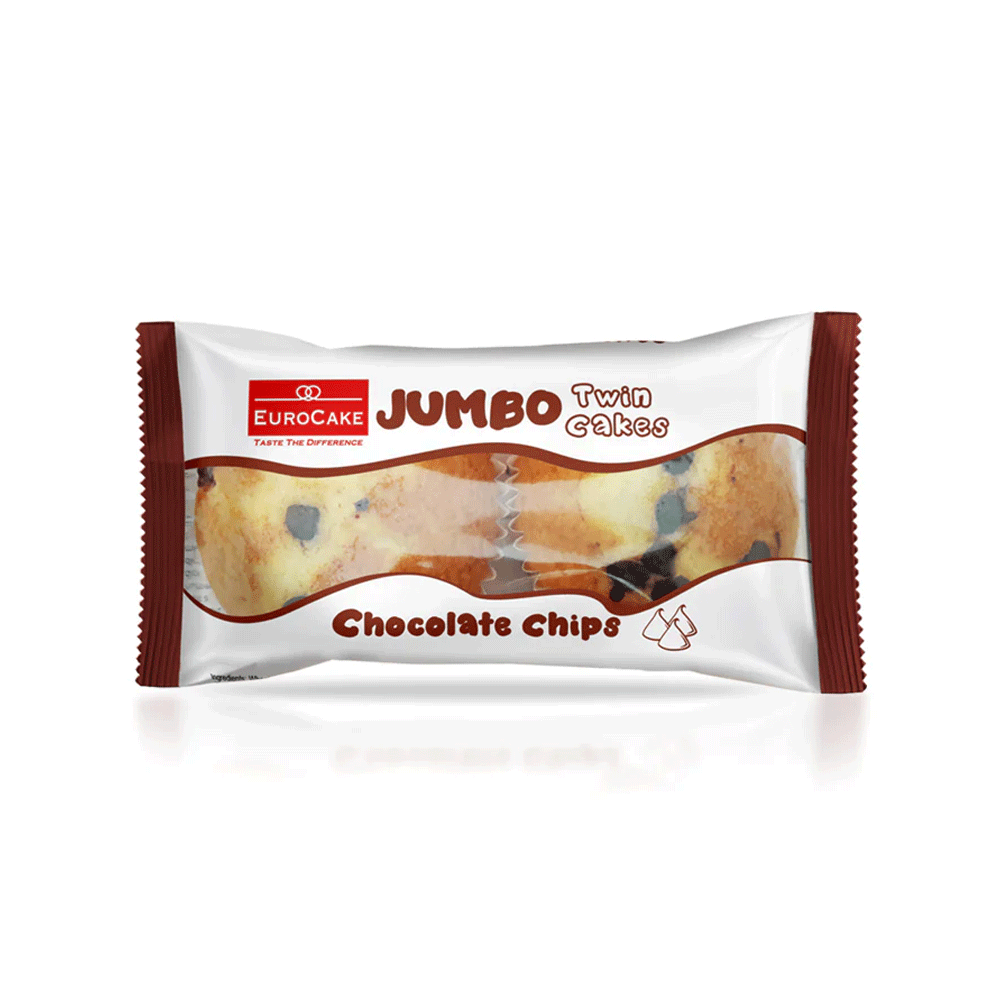 Euro Cake Chocolate Chip Jumbo Twin Cakes 50g