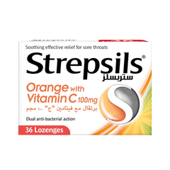 Strepsils Orange With Vitamin C 100mg Lozenges 36s Box
