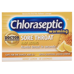 Chloraseptic Warming Sore Throat Honey Lemon Lozenges 18s