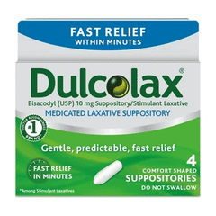 Dulcolax Gentle,predictable,fast Relief Suppositories 4s