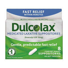 Dulcolax Fast Relief Suppositories 8s Box
