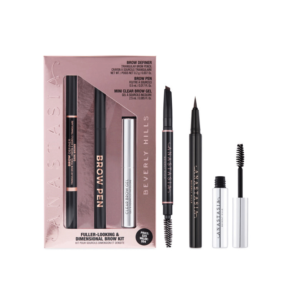 Anastasia Fuller Looking And Dimensional Brows Kit - International - Dark Brown