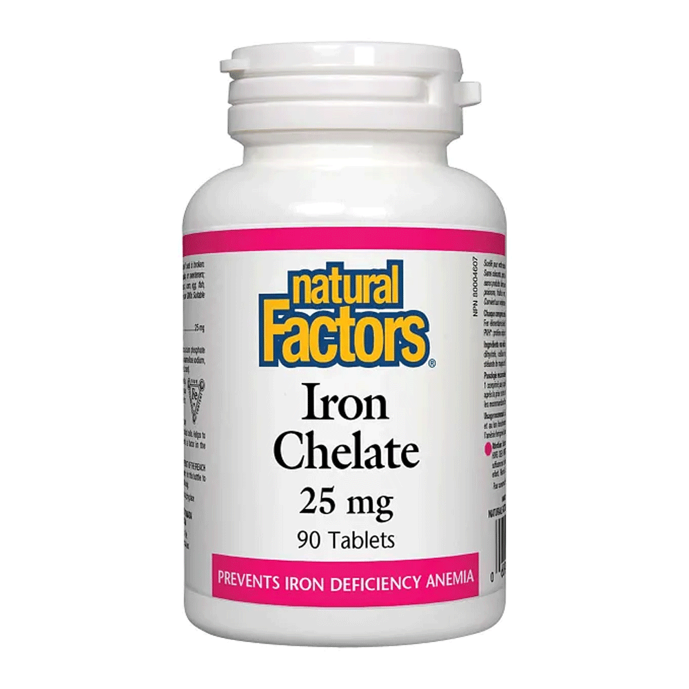 Natural Factors Iron Chelate 25mg Tablets 90s