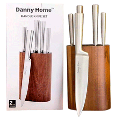 Danny Home Natural Kitchen Knife Block Set DH-3776