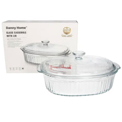 Danny Home Glass Casserole With Lid 2800ml Gc01-28
