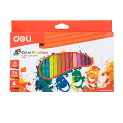 Deli Plastic Crayons Color 24s C20020