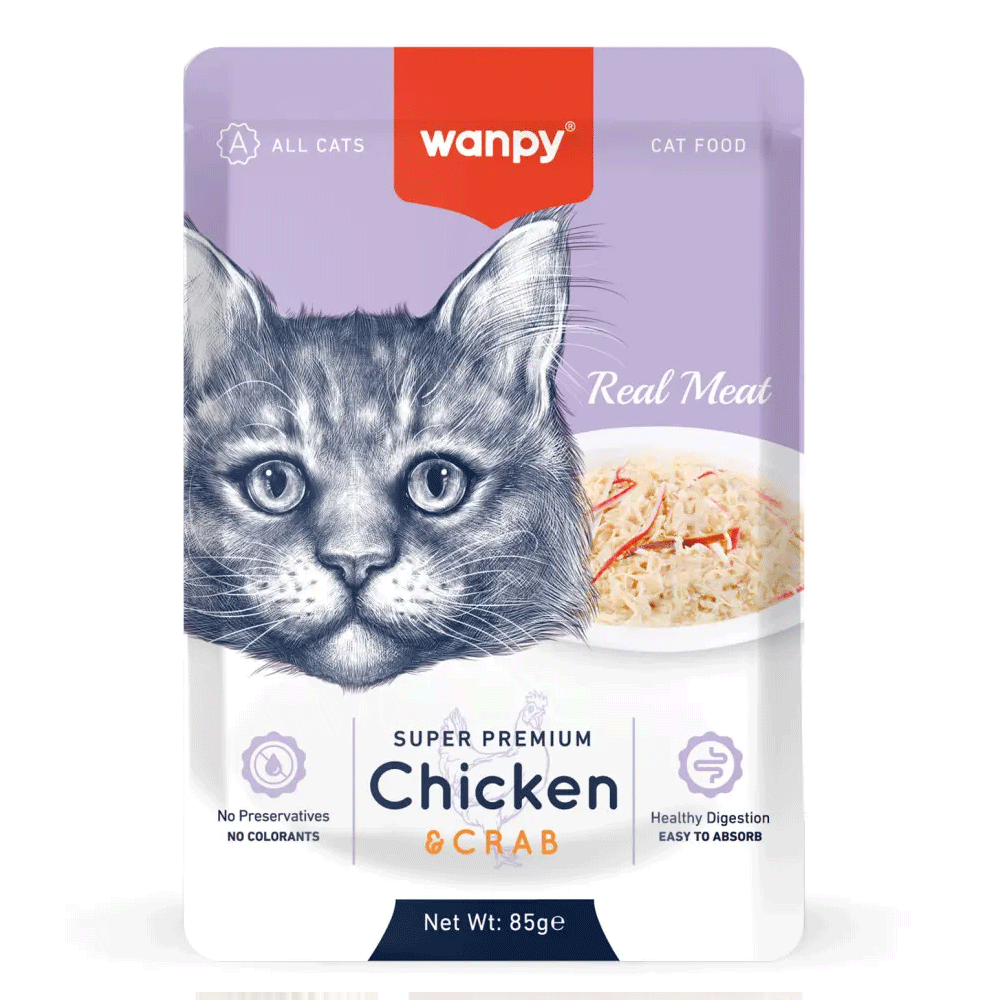 Wanpy Chicken & Crab Cat Food 85g