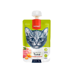 Wanpy Meat Paste Tuna Chicken & Carrot Cat Food 90g