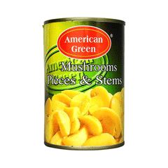 American Green Mushrooms Pieces Tin 380g