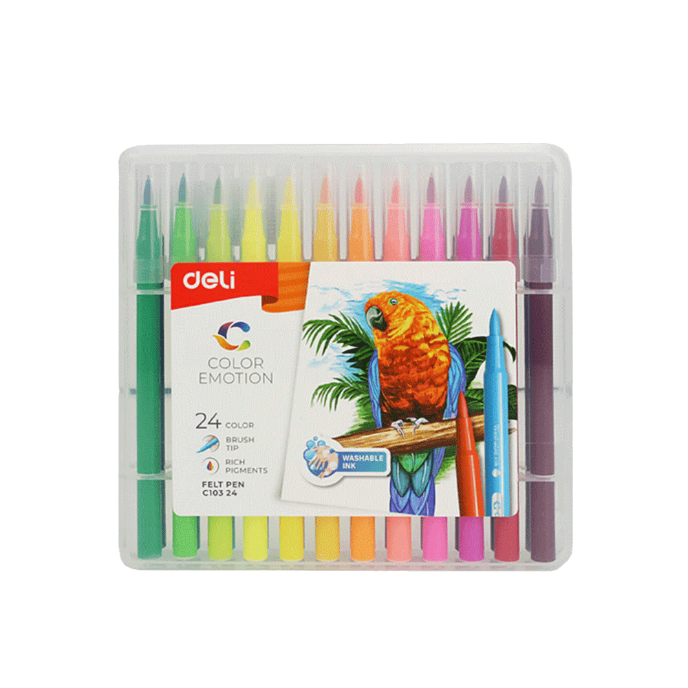 Deli Color Emotion Felt Pen 24s