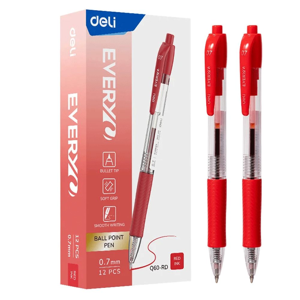 Deli Every Ball Point Pen Q60-Rd