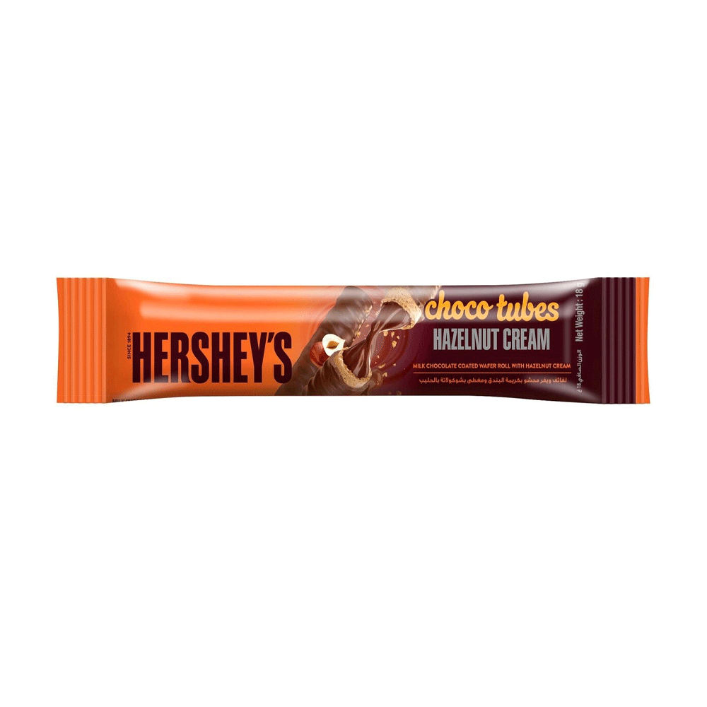 Hersheys Choco Tubes Hazelnut Cream Waffer Roll 18g