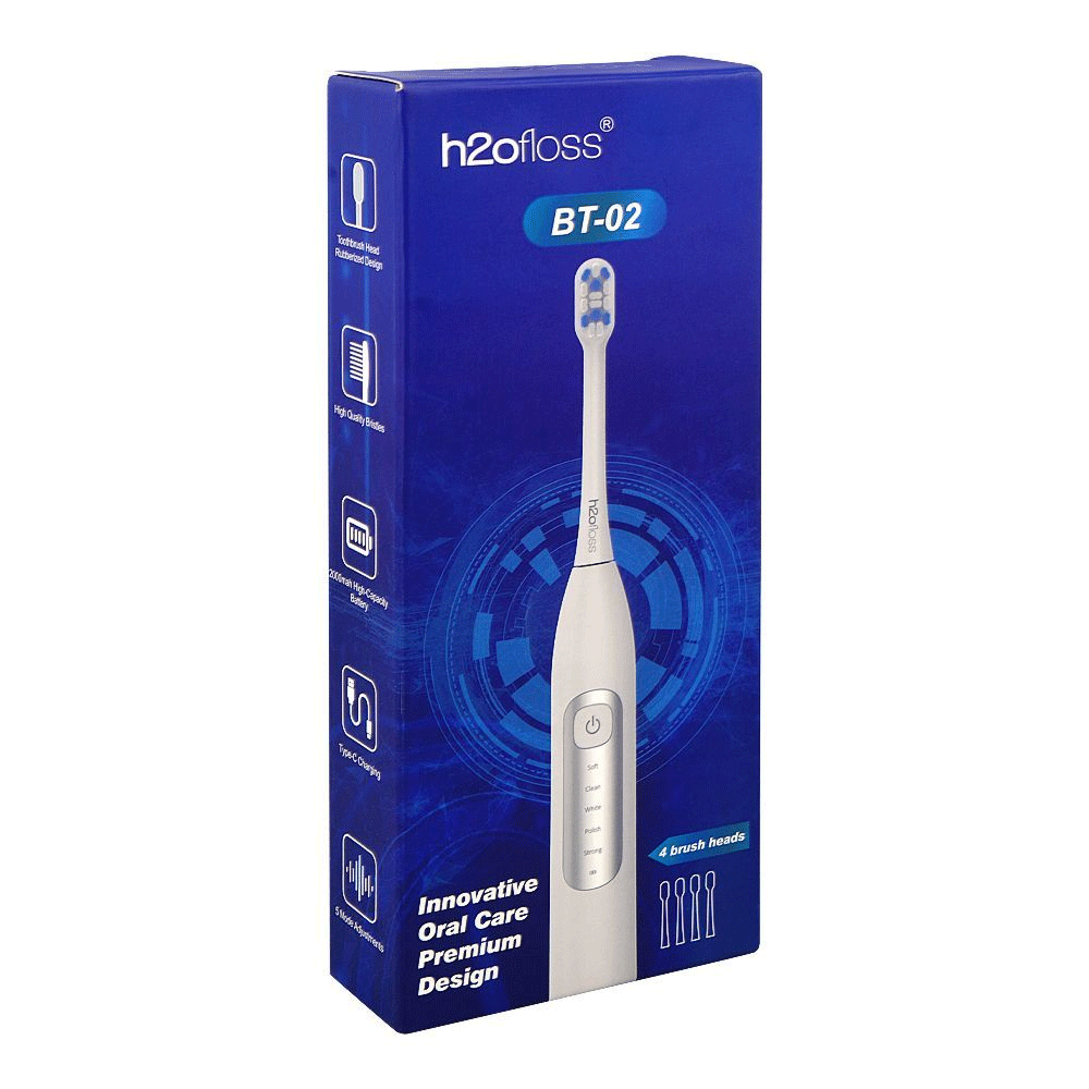 H2ofloss Electric Toothbrush White Bt-02