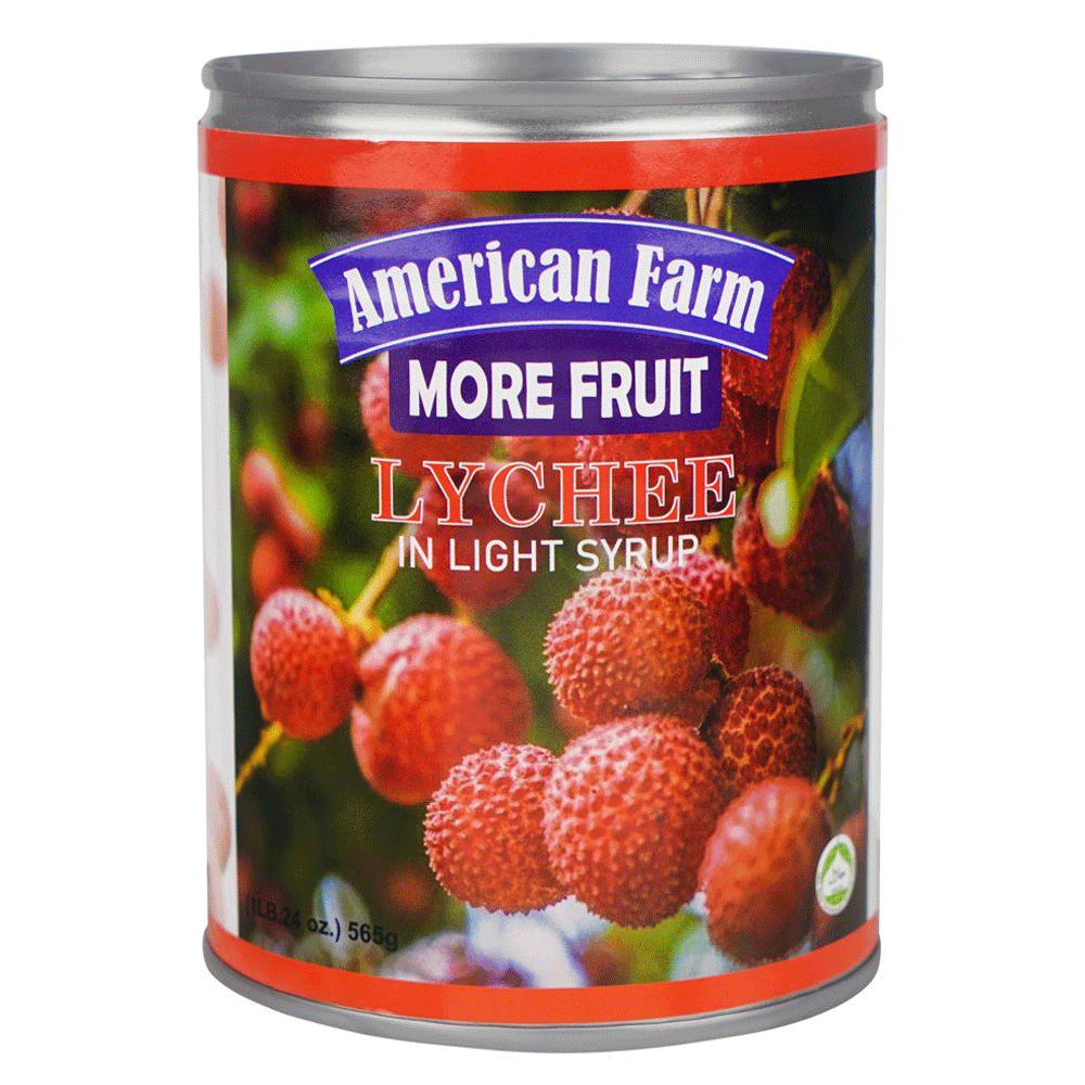 American Farm Lychee In Light Syrup Tin 565g