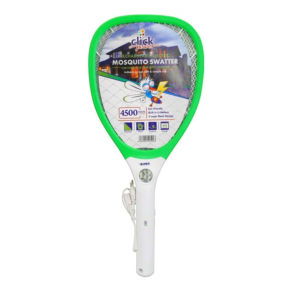 Click Power Mosquito Racket With Stand