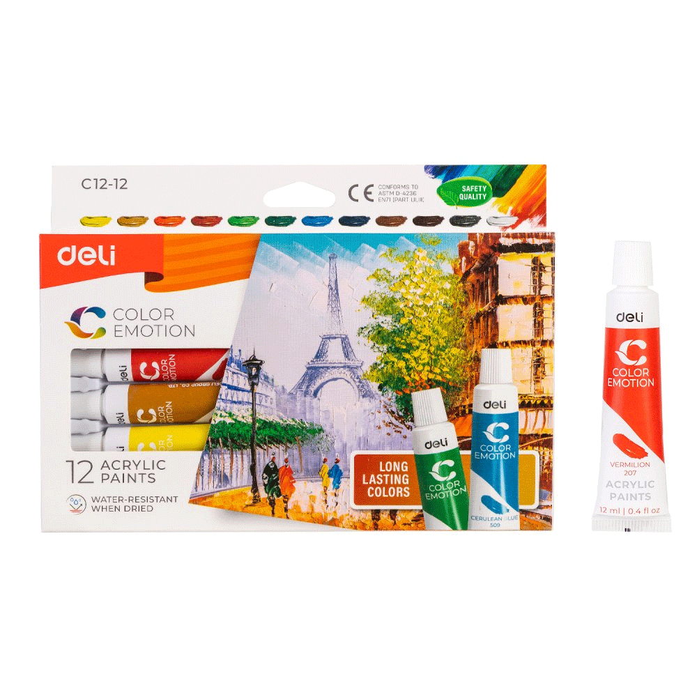 Deli Acrylic Paint 12s C12-12