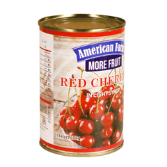 American Farm Red Cheries In Light Syrup Tin 400g