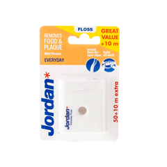 Jordan Removes Food & Plaque Mint Flavour Floss Everyday 10m