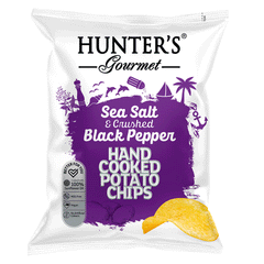 Hunter's Sea Salt & Crushed Chips 125g