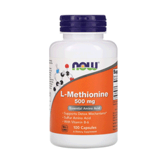 Now L-methionine 500mg Capsules Veg 100s